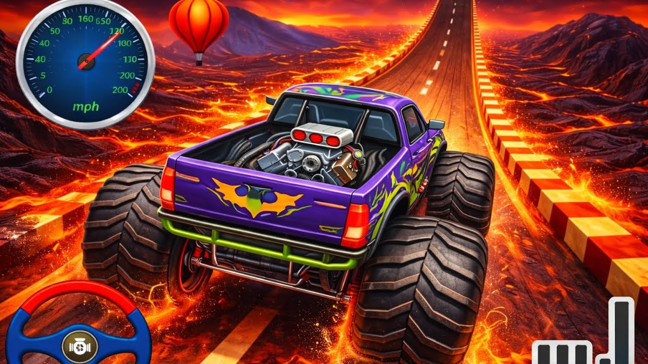 Monster Truck Rider Game 🚚🔥 Extreme Stunts, Big Jumps & Crazy Racing | 