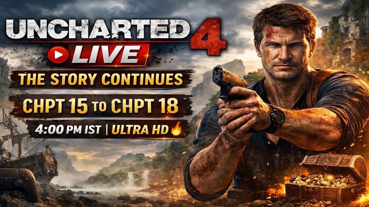 🔴 UNCHARTED 4 LIVE | THE STORY CONTINUES CHPT 15 TO CHPT 18  | 4:00 pm IST | Ultra HD 🎮🔥