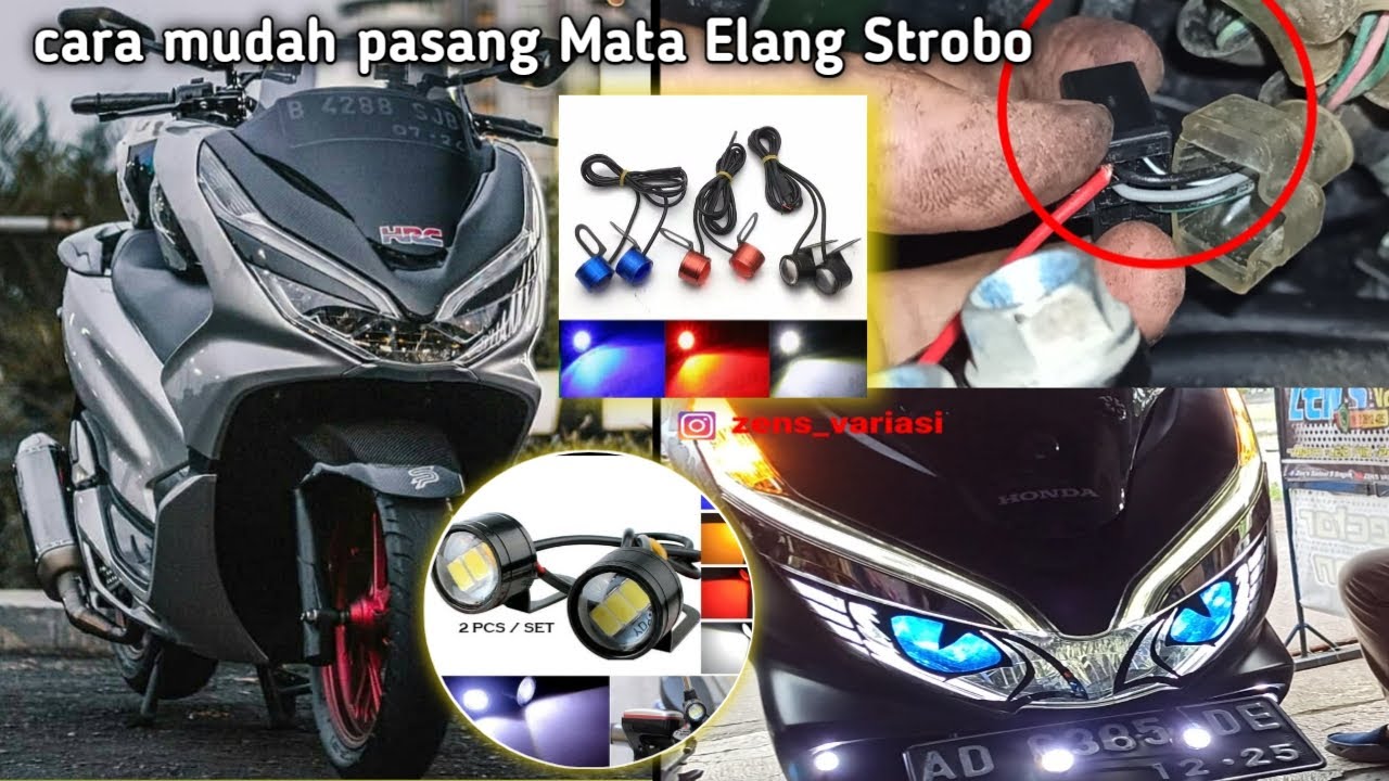 Pasang Led Mata Elang mudah sekali, Eagle Eyes Strobo Honda Pcx