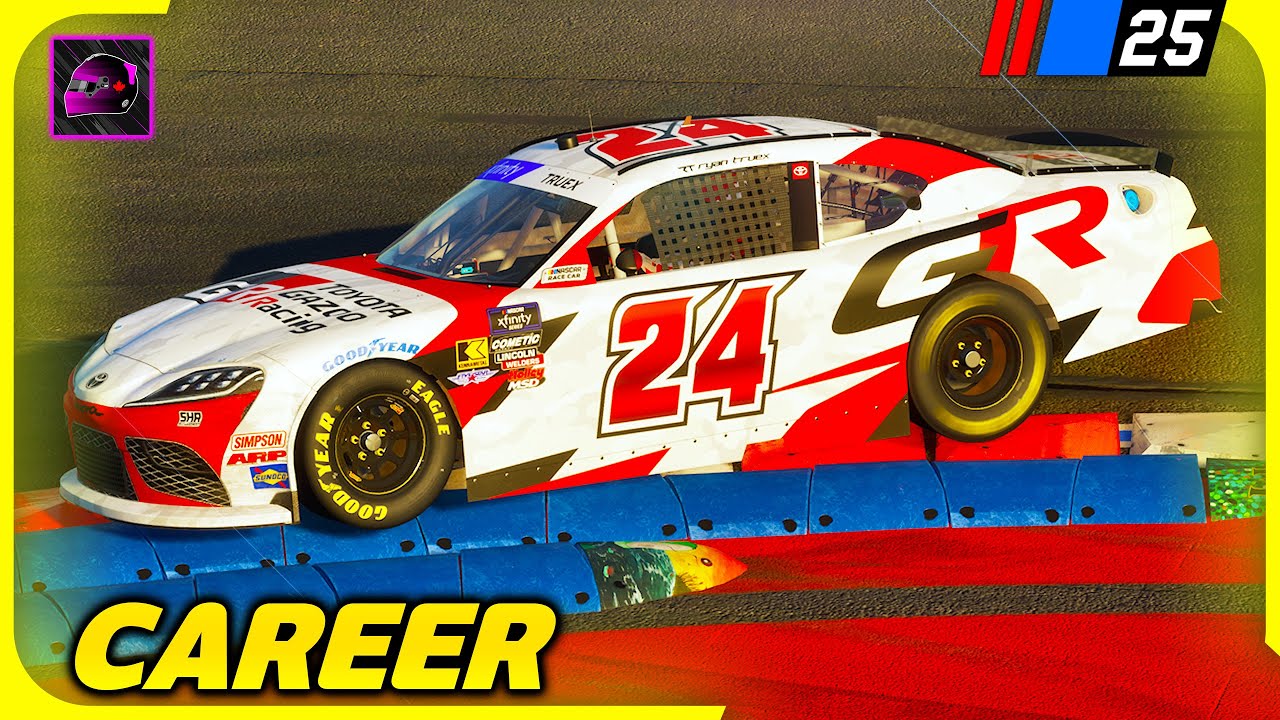 ПЕРВАЯ гонка Xfinity! Столкновение с Хеймом... — Карьерный режим NASCAR 25: Часть 14