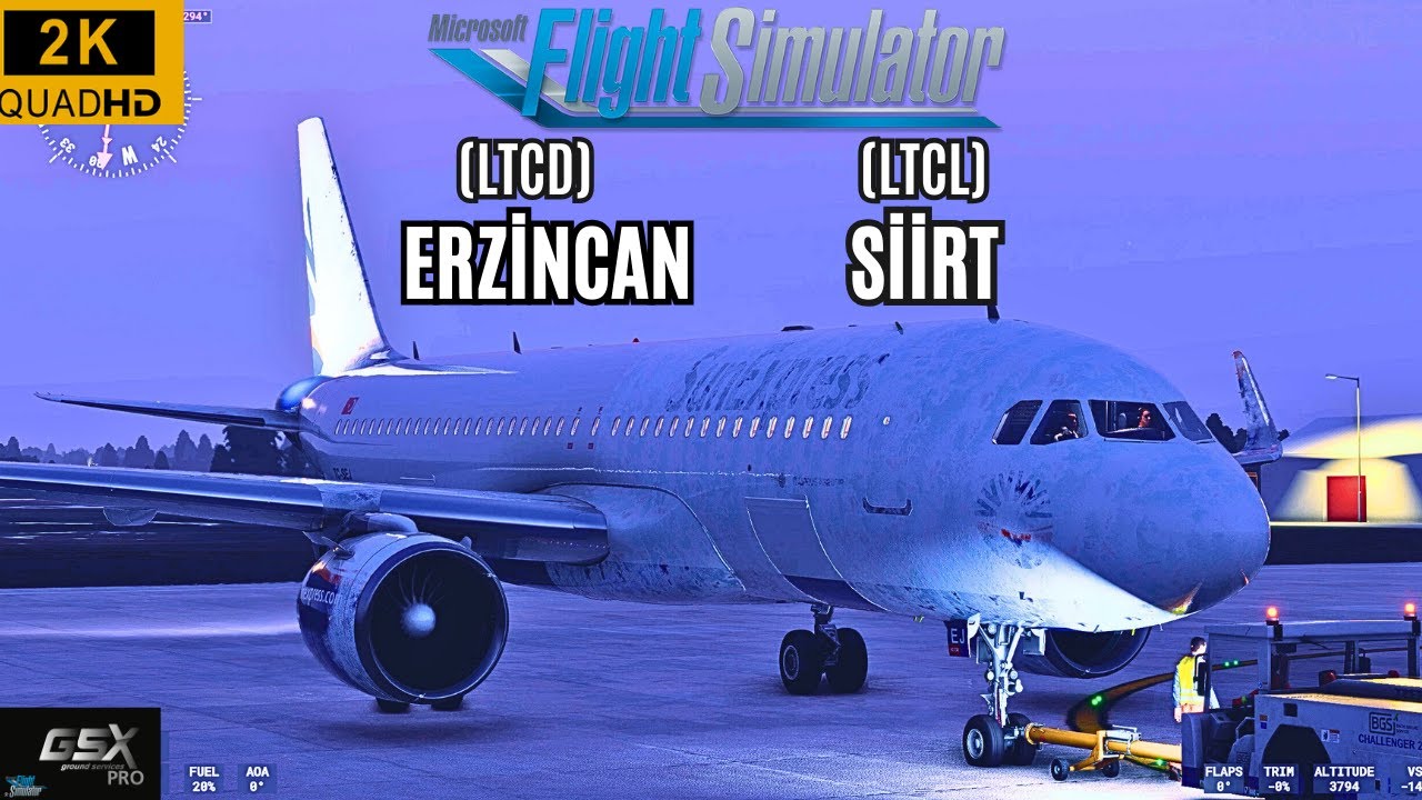 Erzincan - Siirt ✈️-30 Derece Uçak Buz Tutmuş  Zorlu İniş  | Sun A320 | MSFS 2020