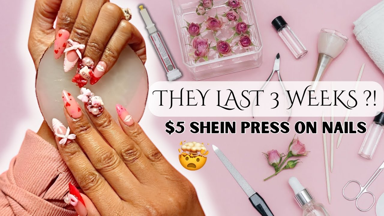 $5 SHEIN Press-On Nails That Last 3+ Weeks ?! Easy Application Tutorial✨