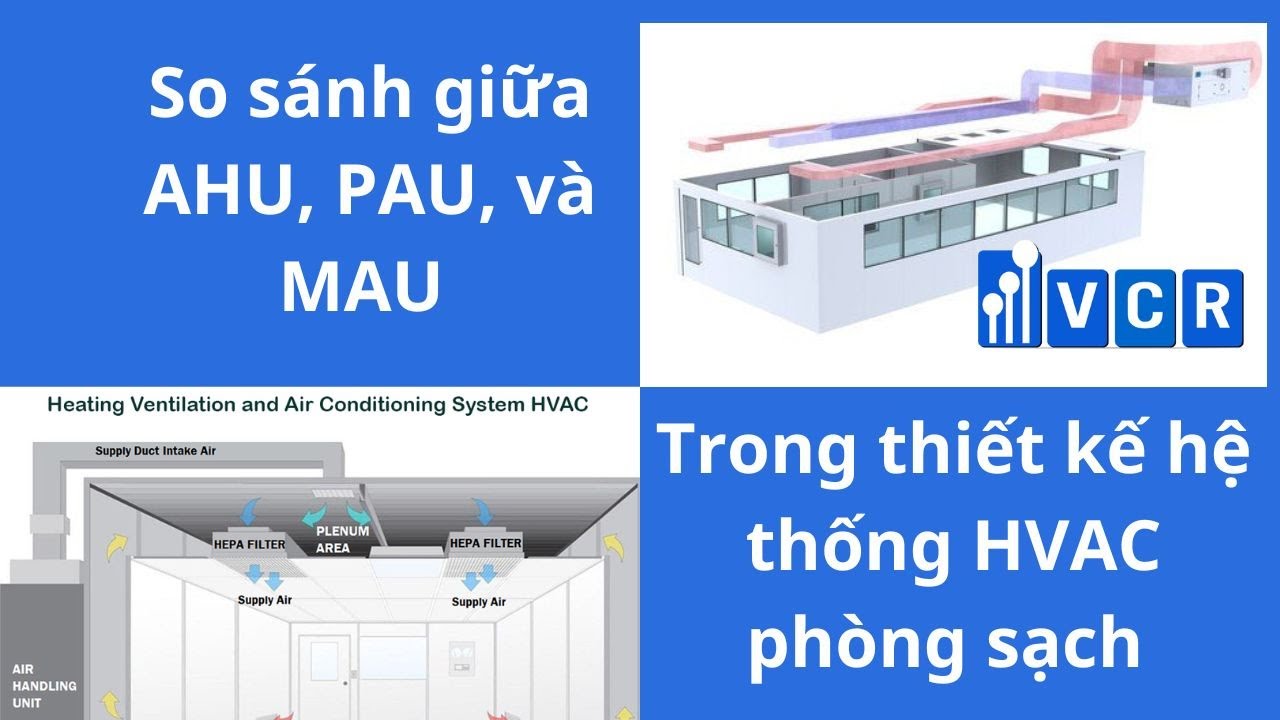 So sánh khác biệt MAU PAU và AHU trong thiết kế hệ thống HVAC phòng sạch