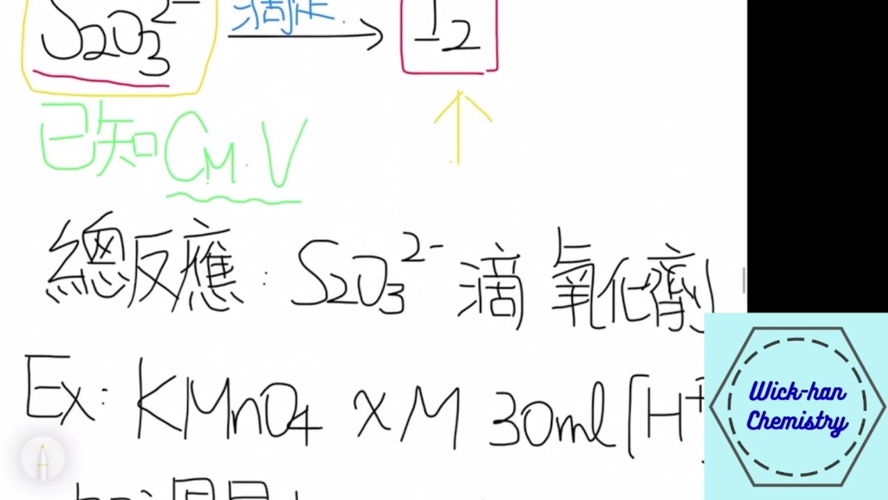 [化學分科總複習] 選修化學(IV) Ch1-8.氧化還原反應 | 間接碘滴定法 | 108課綱