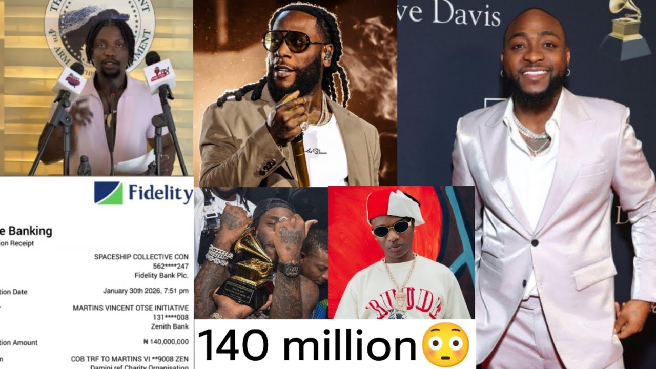 Burnaboy donates 140million Naira to VDM  NGO and Davido is going  to win his first grammy award