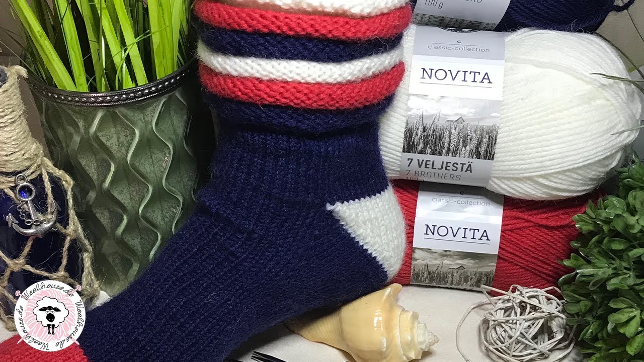 Toe Up - Socken stricken mit Rollrand und Zunahmeferse / Socke Strickanleitung / Woolhouse.de