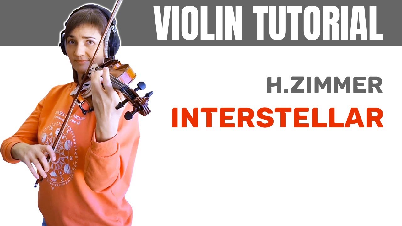 VIOLIN TUTORIAL in different tempos – ‘Interstellar’ by Hans Zimmer – FREE accompaniment – CLOSE UP