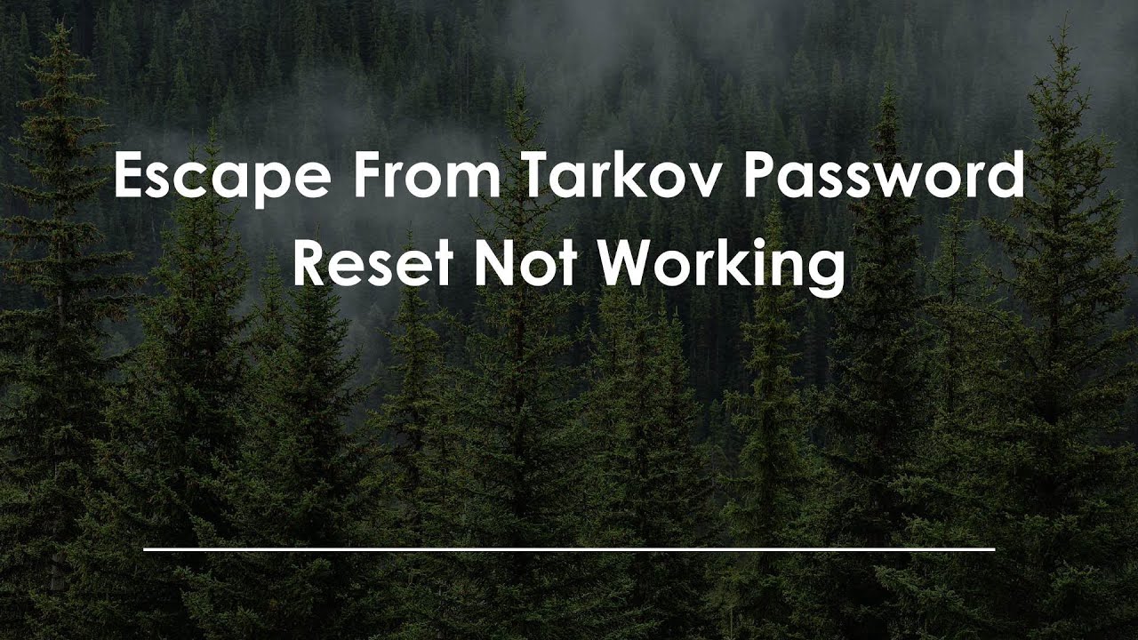 Сброс пароля Escape From Tarkov не работает