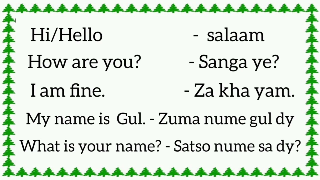 Learn Pashto through English - Greetings in Pashto | Afghanistan Language