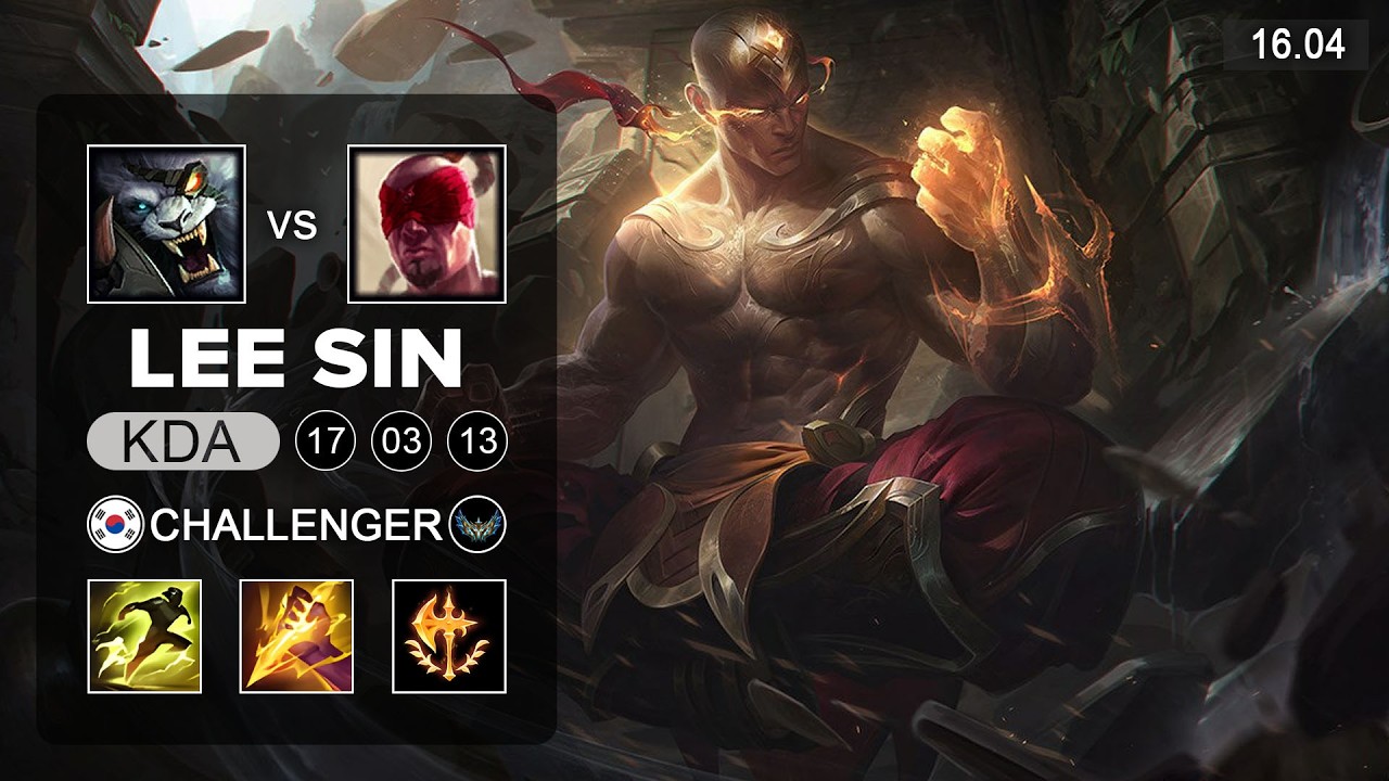 Lee Sin vs Rengar Jungle - KR CHallenger - Patch 16.4 Season 16