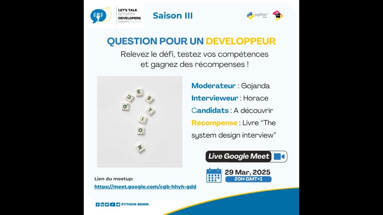 [SaturdayTalk] 🚀 Question pour un Dev – Édition spéciale ! 🎯