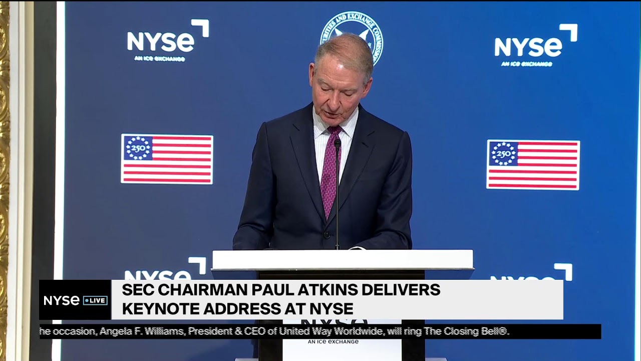 SEC Chairman Paul Atkins Rings Opening Bell and Delivers Keynote Address at NYSE