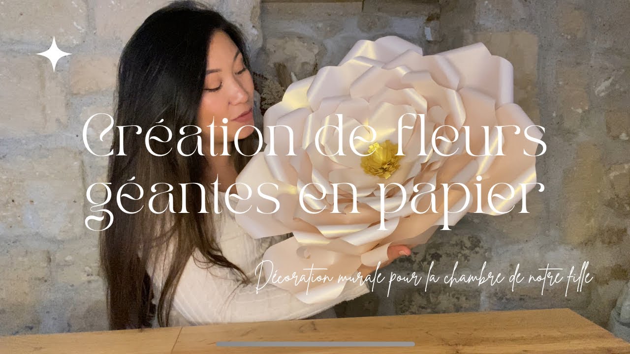 Création de fleurs géantes en papier | Décoration murale pour la chambre de Bébé | Samantha Snh