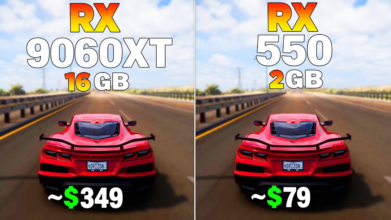 RX 9060 XT vs RX 550 - Test in 8 Games