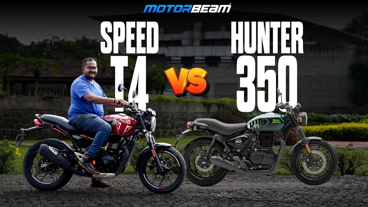 Triumph Speed T4 vs Royal Enfield Hunter 350 - Same Same But Very Different! | MotorBeam