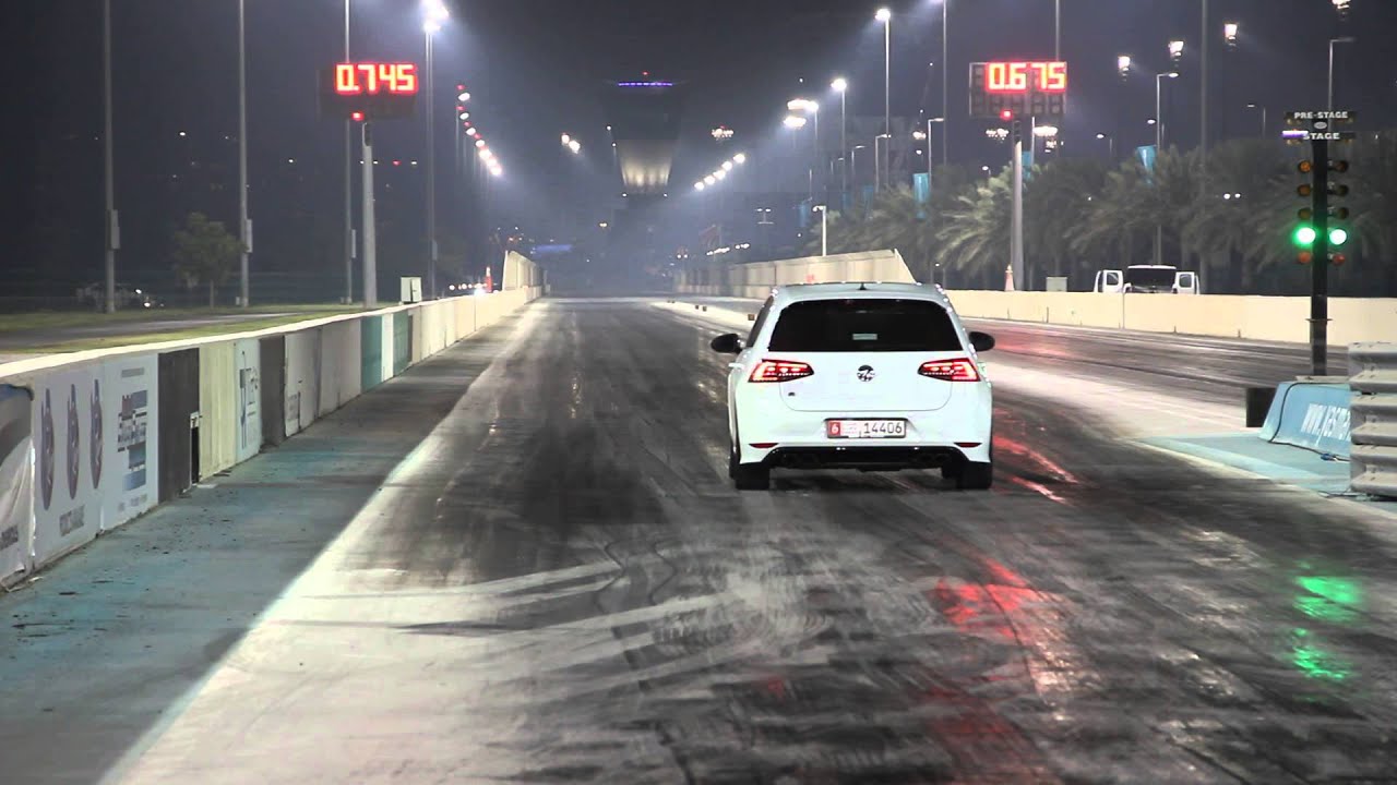 VW Golf7 R PP-Performance 1/4 Mile Yas Island Dragrace