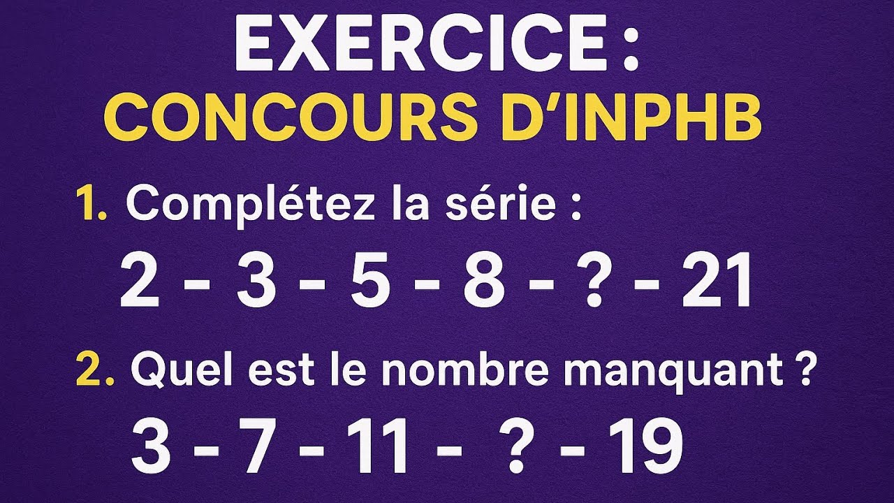 CONCOURS D'ENTRÉE DANS LES ÉCOLES D'EXCELLENCES