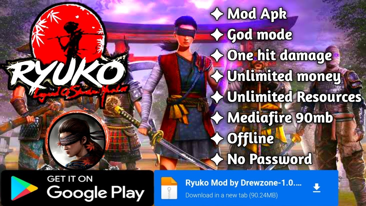 Ryuko : Legend of Shadow Hunter - Mod apk | God mode | One hit | Unlimited money | No Password