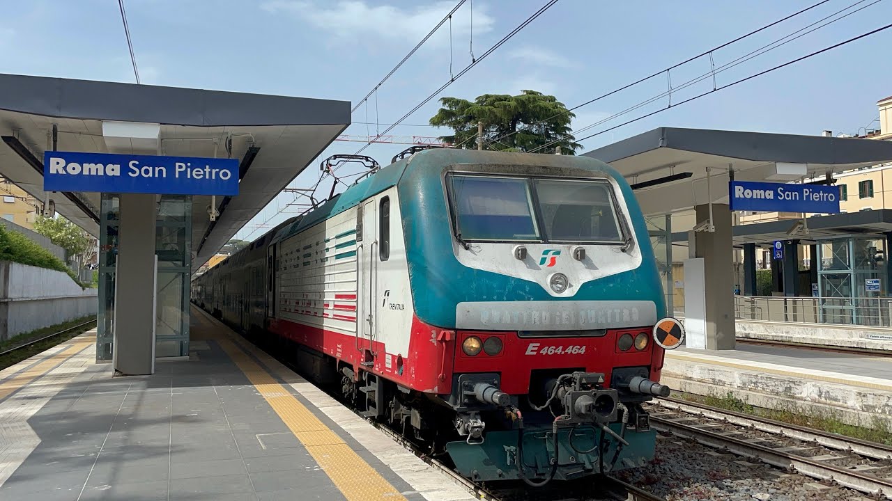 E464.464 con Regionale Civitavecchia - Roma Termini in partenza da Roma San Pietro!!