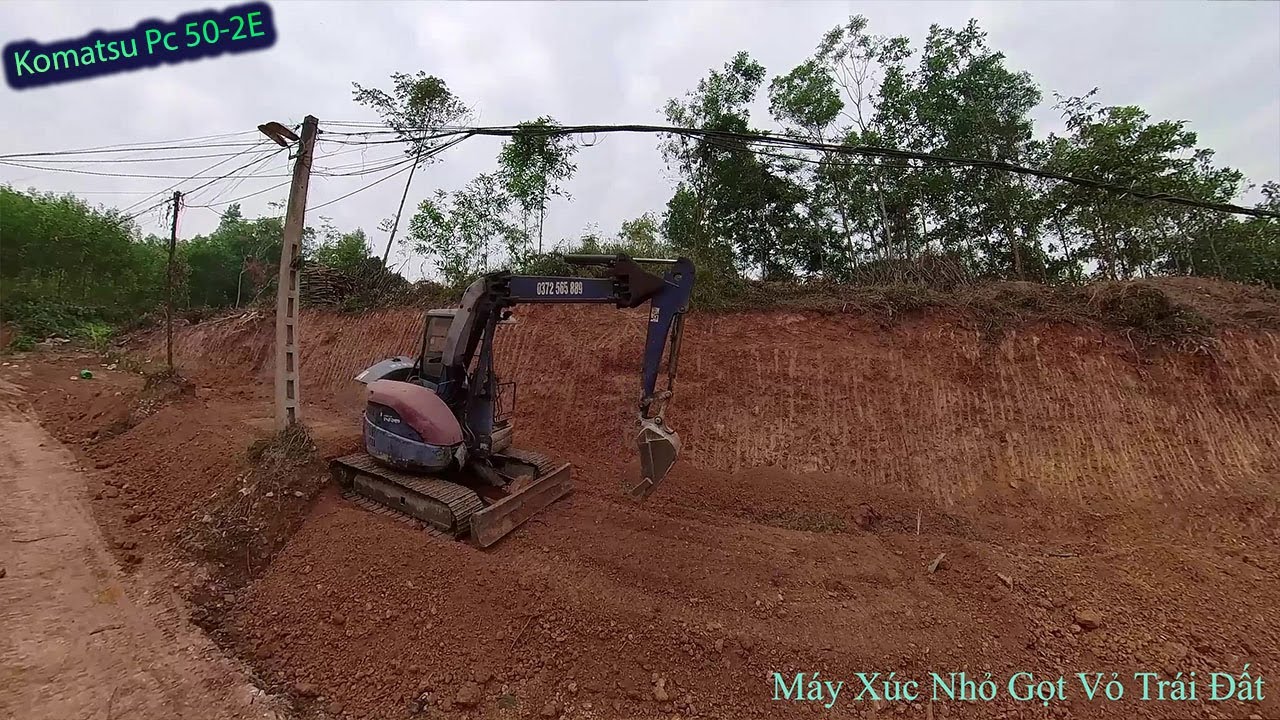Máy Xúc Nhỏ Tập 1461. Máy Xúc Sửa Ta Luy Dương Ven Đường Bê Tông Lên Mặt Bằng Kè Đá