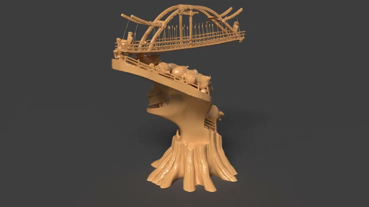 Chinese bamboo craft 3D model
