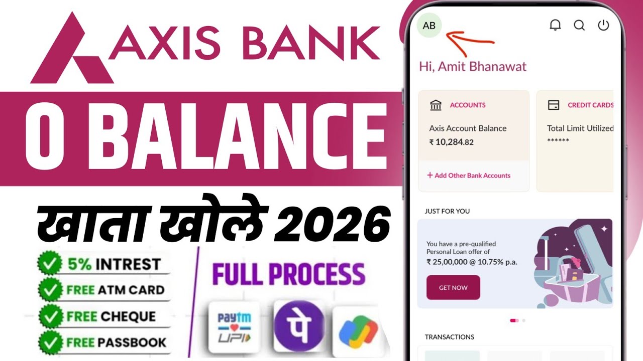Axis Bank Zero Balance Account | Axis Bank | Axis Bank Savings Account Opening Online axis Bank open