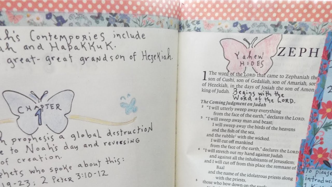 Bible Flip Through: Note taking Zephaniah Using Butterflies