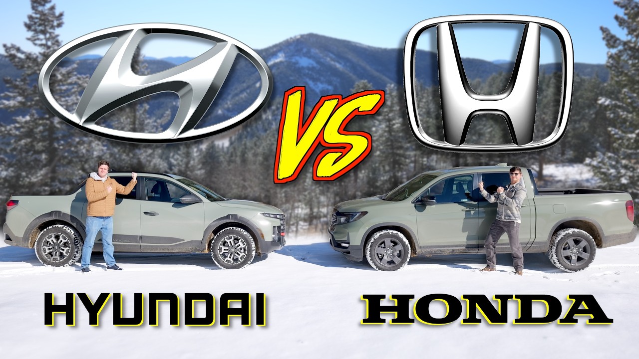 This Was CLOSE - Honda Ridgeline vs Hyundai Santa Cruz Snowy Off-Road Battle