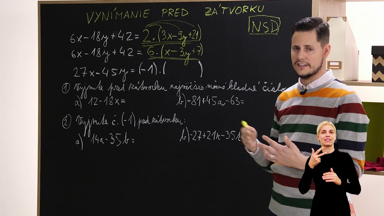 Matematika 8. ročník : Vynímanie pred zátvorkou