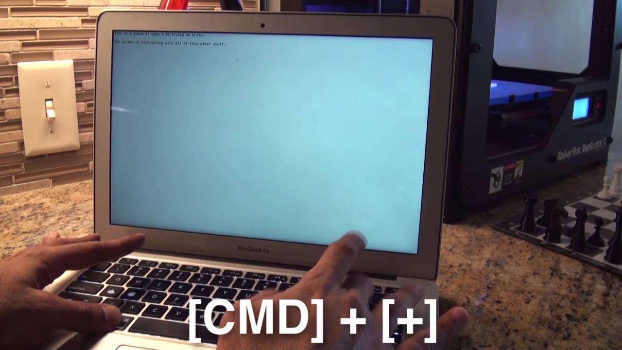Distraction Free Writing Trick for Mac's