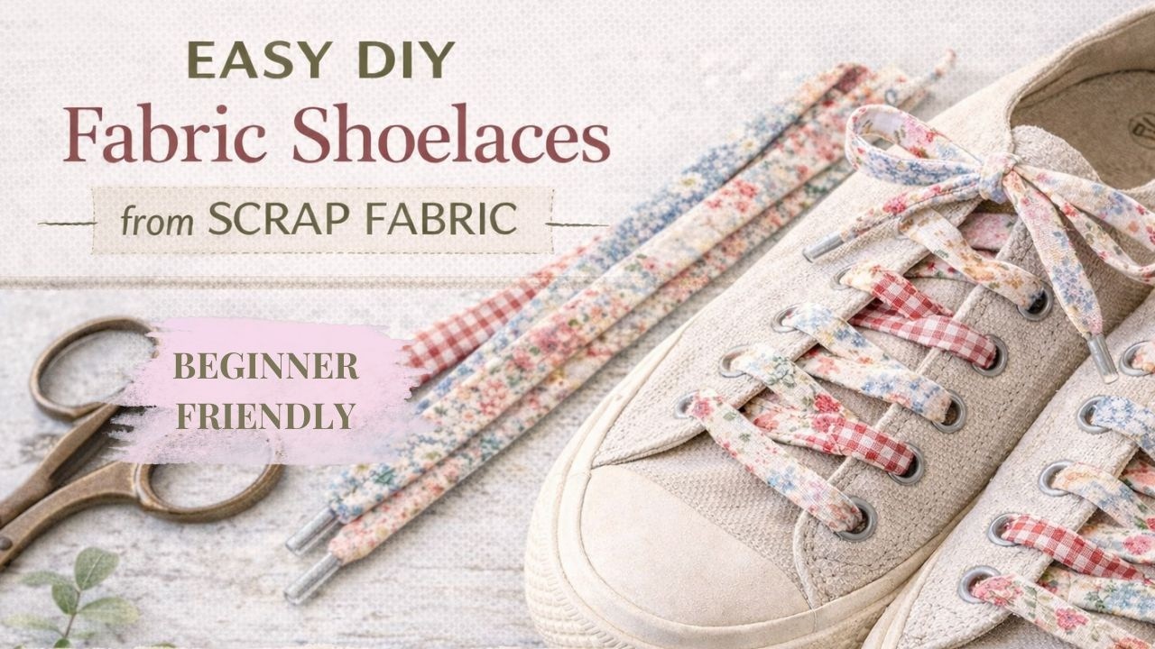 How to Make Fabric Shoelaces (Easy Scrap Fabric Sewing Project)