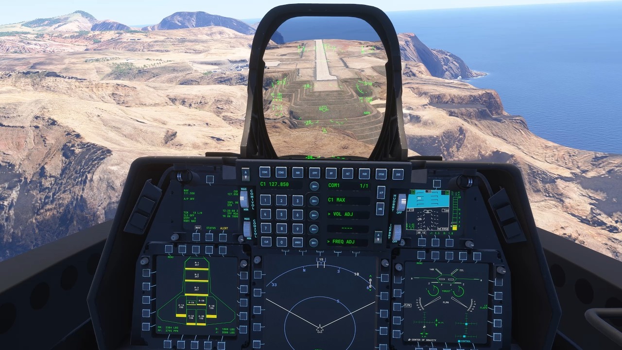 F-22 in Saint Helena. Microsoft Flight Simulator 2024