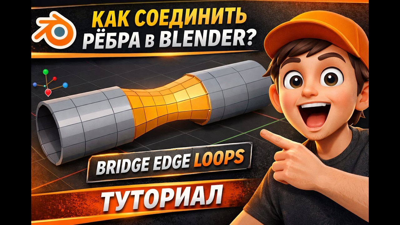 Как соединить рёбра в Blender: инструмент Bridge Edge Loops | Туториал