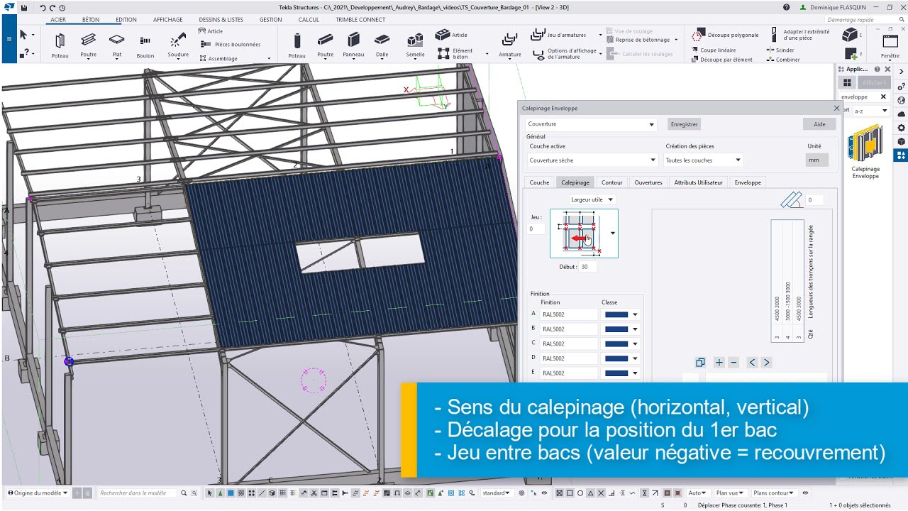 Outil Calepinage Enveloppe pour la création de vos surfaces de couverture, bardage, plancher…