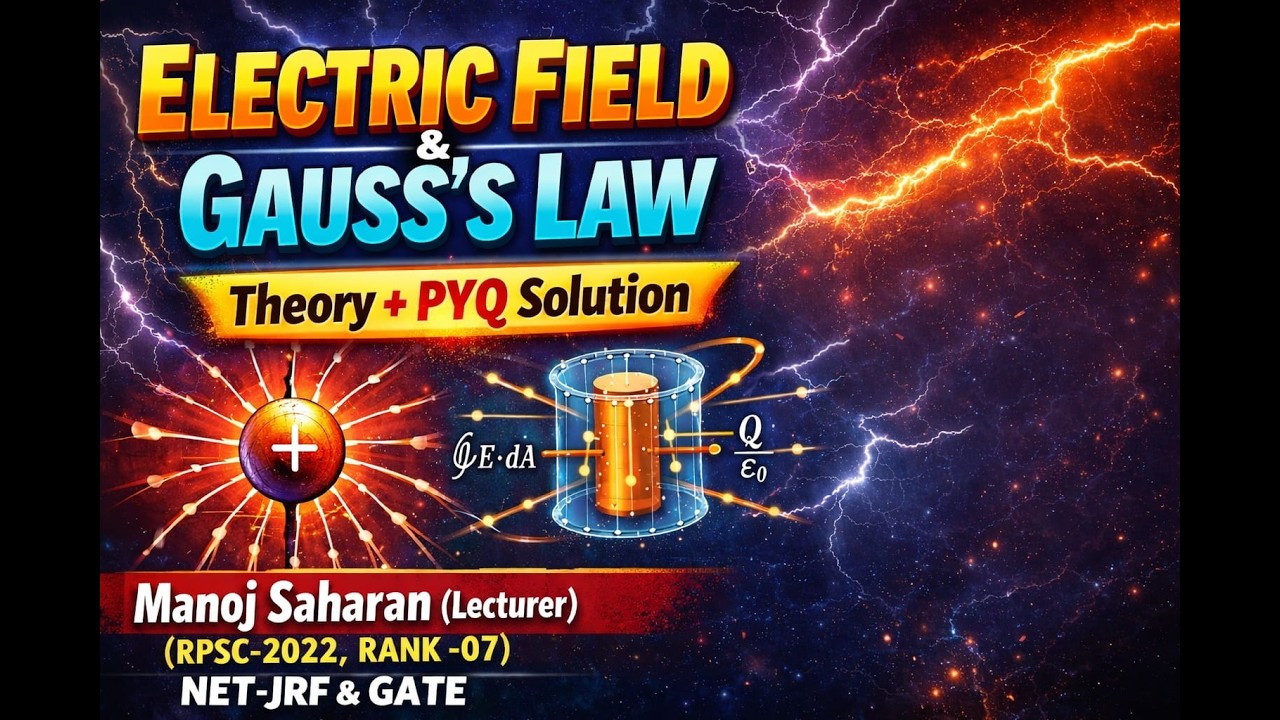 Physics for lab assistant/Electric field /gauss's law/ pyq solution