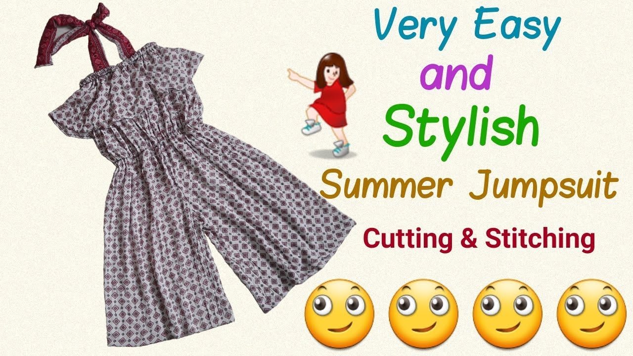 Very Easy and Stylish Summer Jumpsuit Cutting and Stitching full tutorial // by Simple cutting