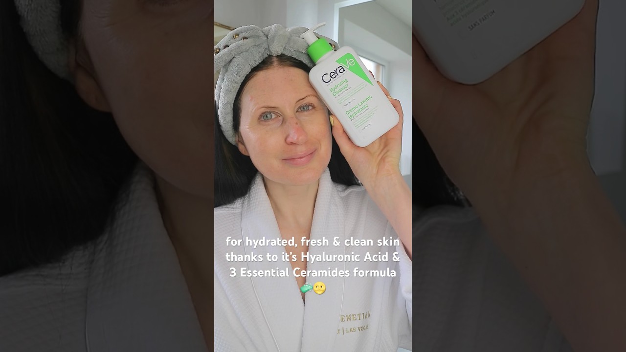 CLEANSING LIKE A DERM USING THE CERAVE HYDRATING CLEANSER 🧼🫧🤸🏻&zwj;♀️ #cerave #ceraveskincare