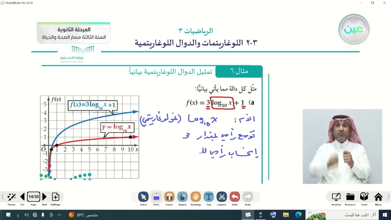 اللوغاريتمات والدوال اللوغاريتمية - 2 - الرياضيات (3) - المرحلة الثانوية