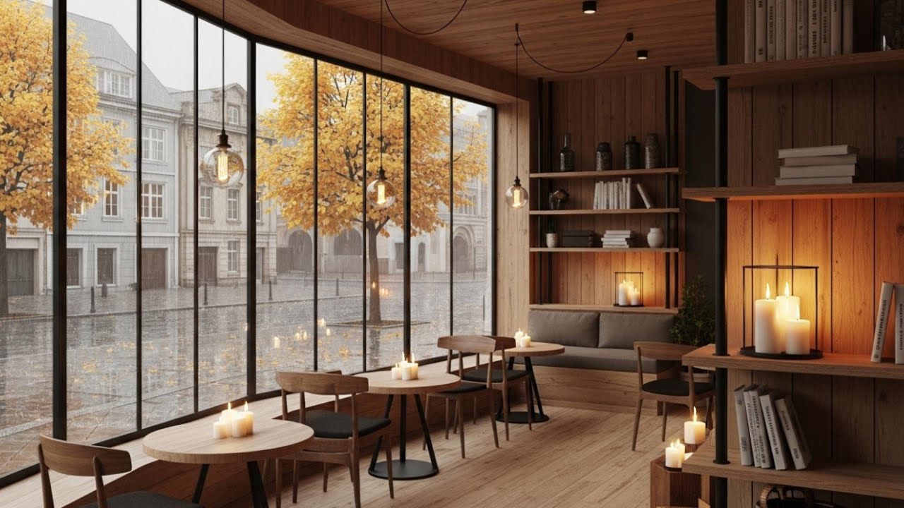 Quiet Autumn Caf&eacute; 🍁 Gentle Jazz Piano & Peaceful Coffee Shop Mood for Relaxation