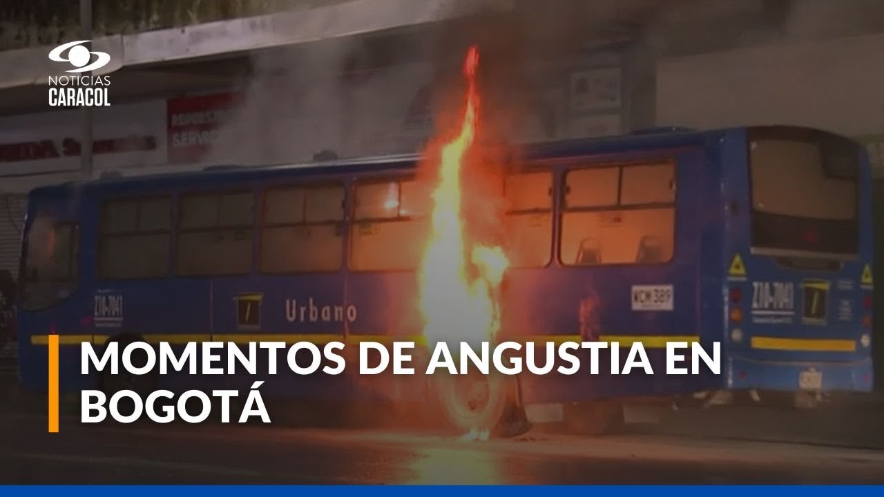 Bus del SITP se incendió por explosión de una llanta