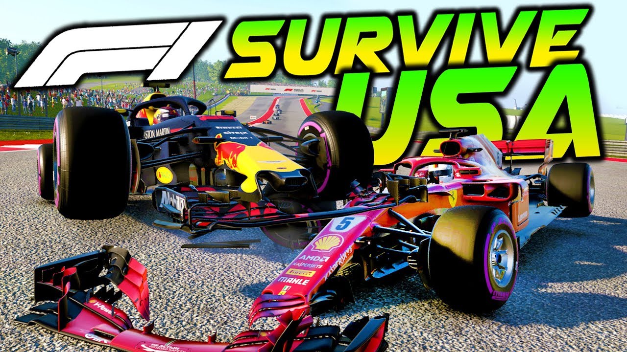 SURVIVE USA - F1 2018 Extreme Damage Mod F1 Game Keyboard Challenge