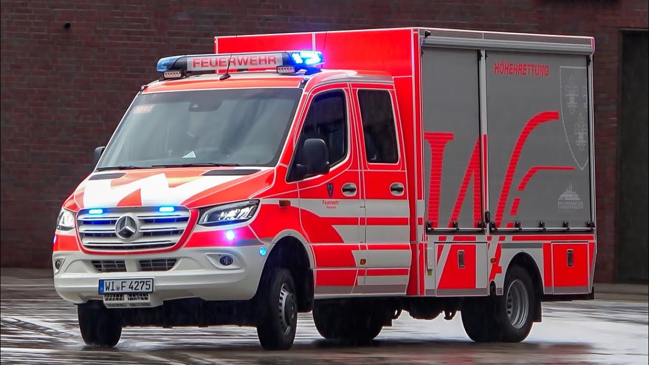 [ALARM auf Wache 3!] - Feuerwehr WIESBADEN | Einsatzfahrten NEUER GW-Höhenrettung, TLF, DLK & HLF!