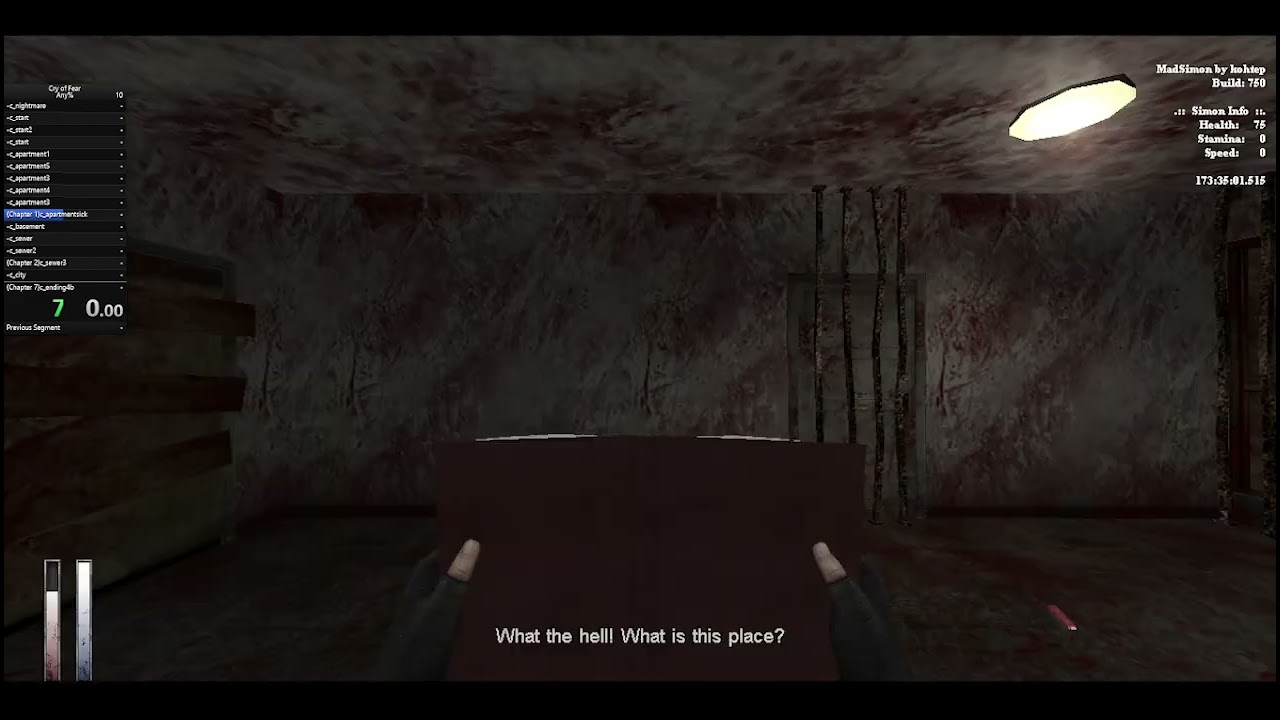 [RAW VIDEO] Cry of fear learning how to speedrun, currently till chapter 2 with bugged livesplit