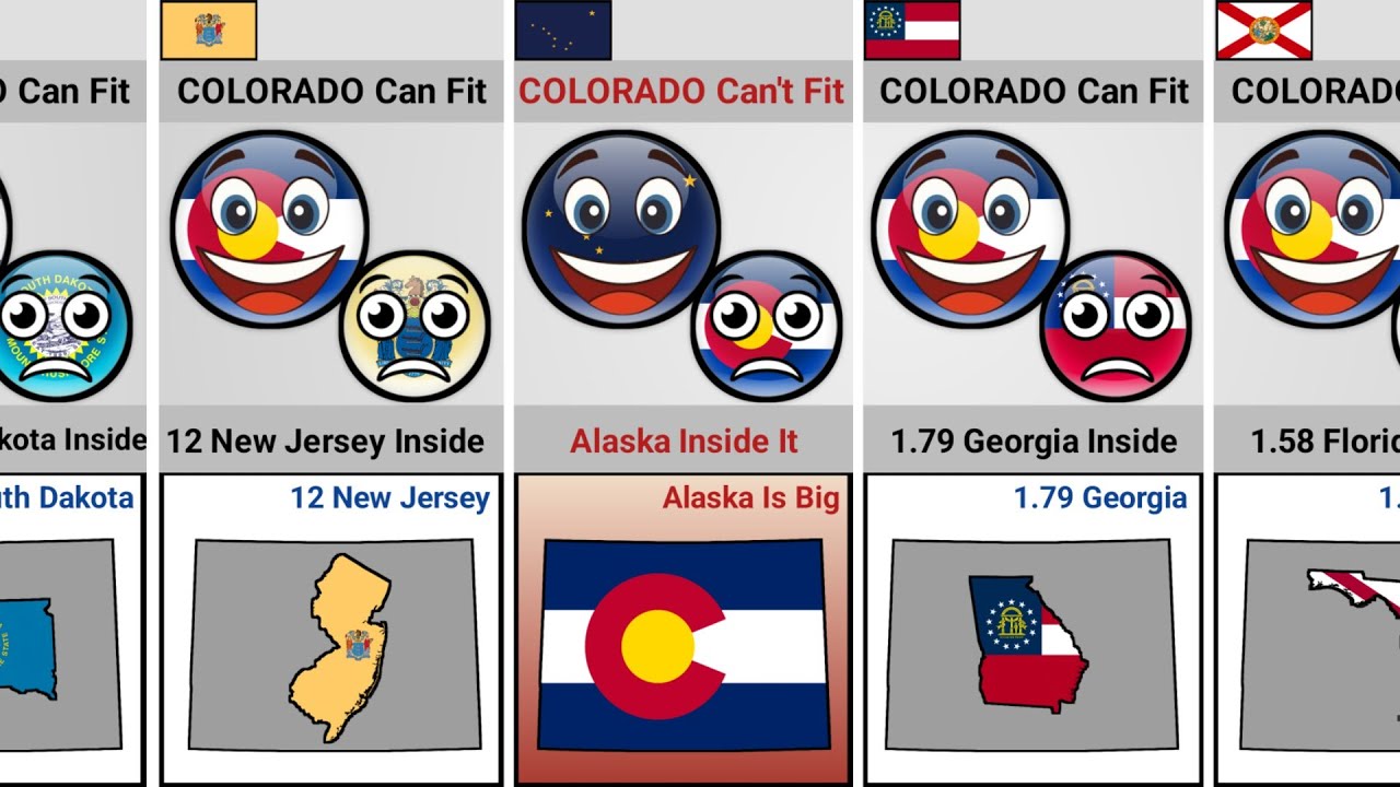 Colorado vs Other 🇺🇸 US States That Fit Inside Colorado Map [Countryballs]