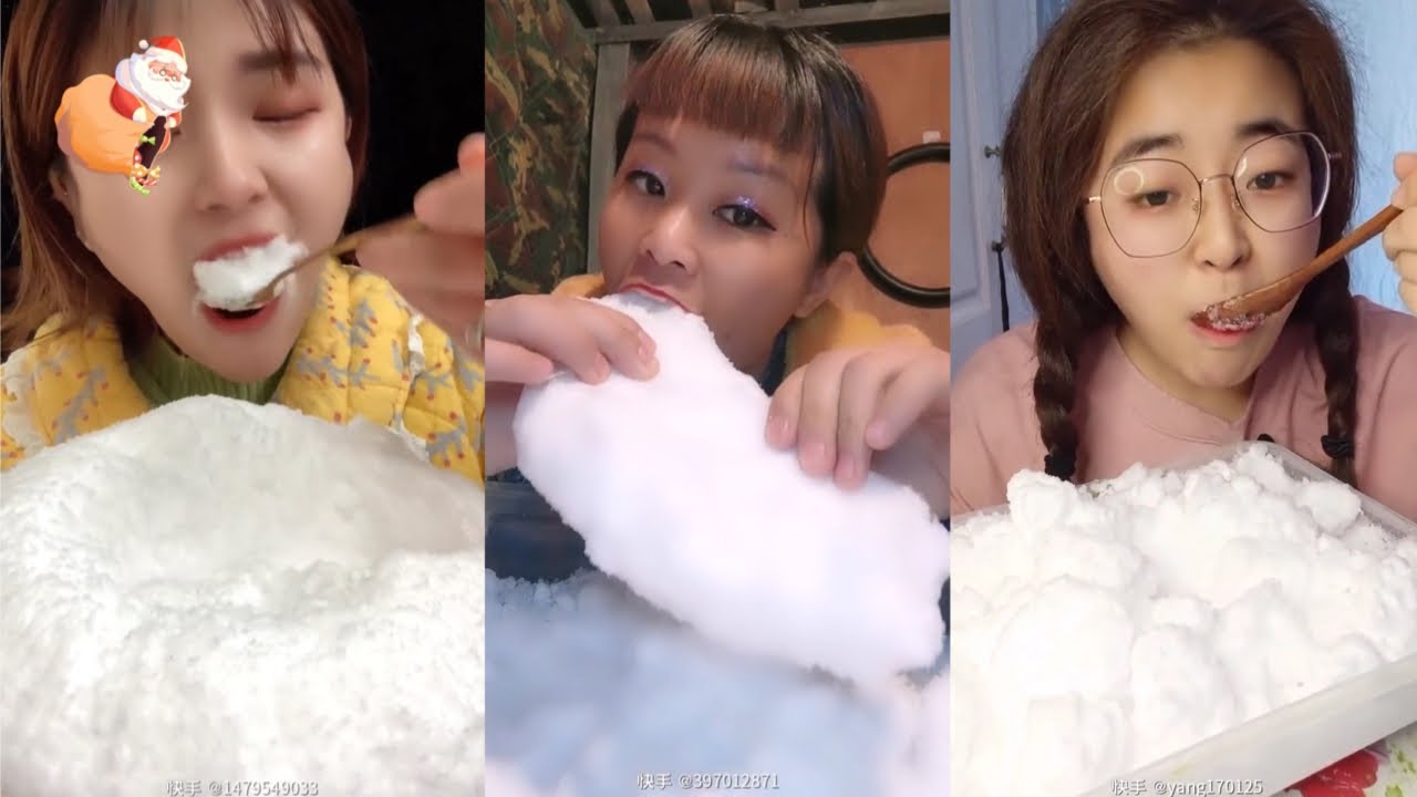 FLUFFY WHITE ICE SOFT POWDERY SPOONFULS & CHUNKS ICE EATING ASMR | FREEZER FROST AND SHAVED ICE #15