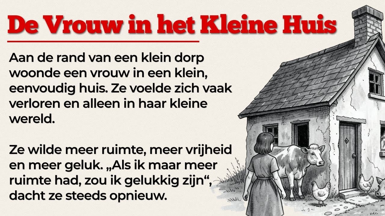 De oude vrouw in het kleine huis | Learn Dutch with Simple Stories | Dutch Story for Beginners