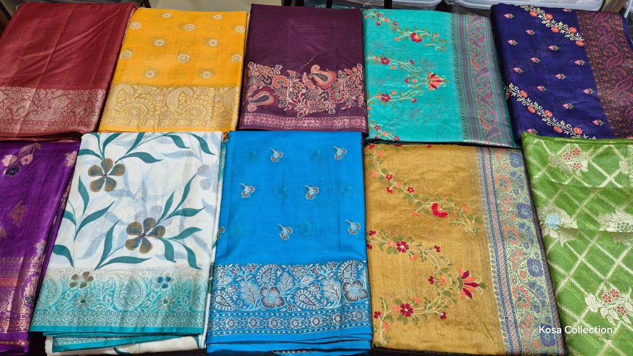 Pure Kosa Silk Saree with different designs | Kosa Silk Saree is live