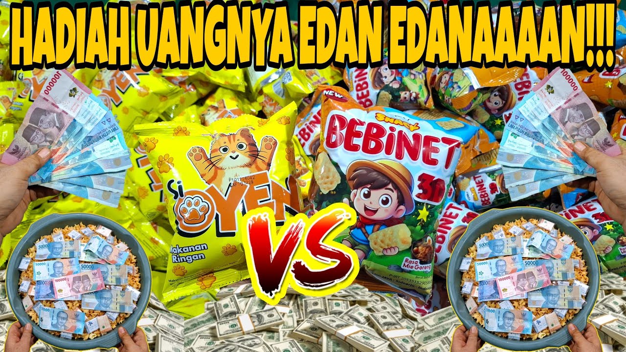 VIRAL BGT!!! HADIAH UANGNYA BISA BUAT LIBURAN!!! UNBOXING CIKI BEBINET vs OYEN ratusan bungkus