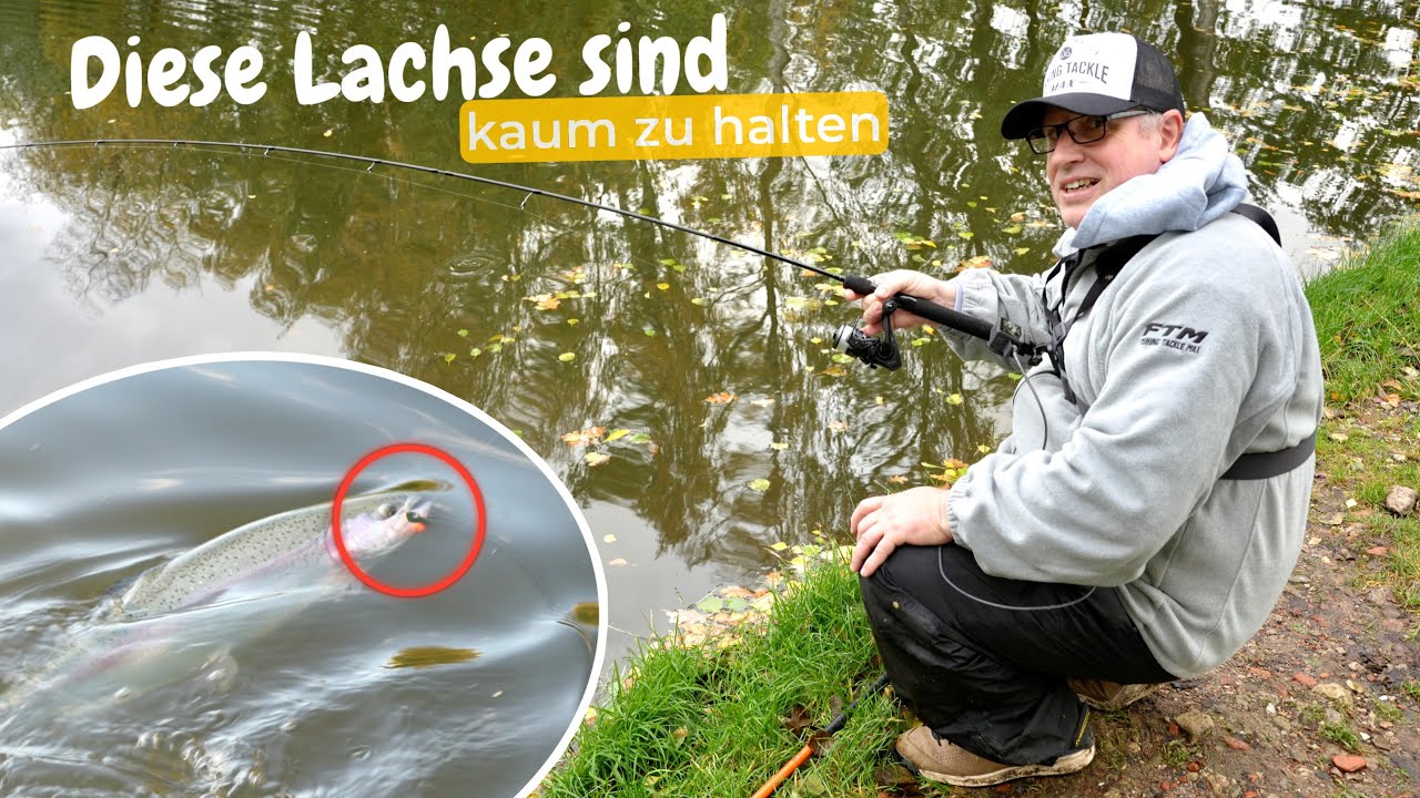 Wenige Angler angeln so am Forellenteich.