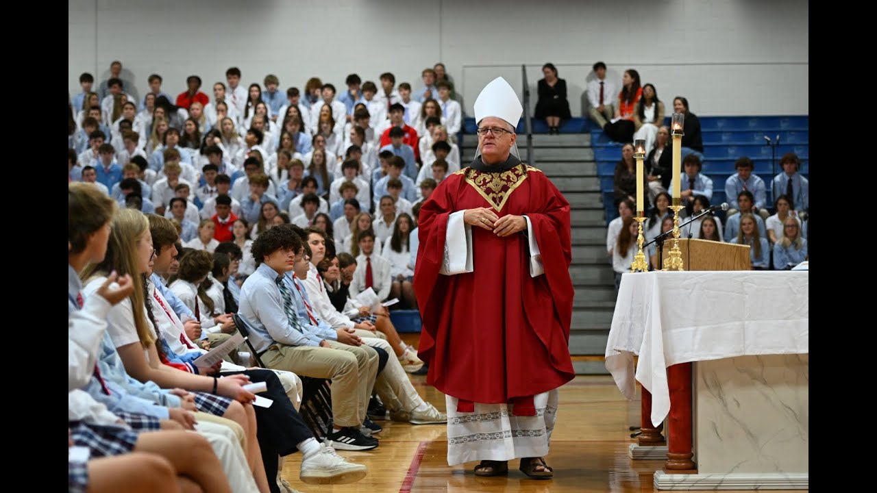 Bishop Martin celebrates Mass at Charlotte Catholic High School